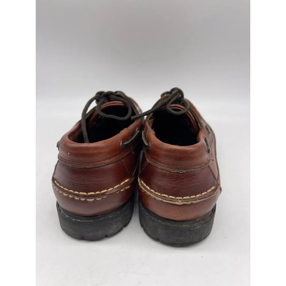 Trader Bay Brown Leather Casual Boat Shoe Size 9.5